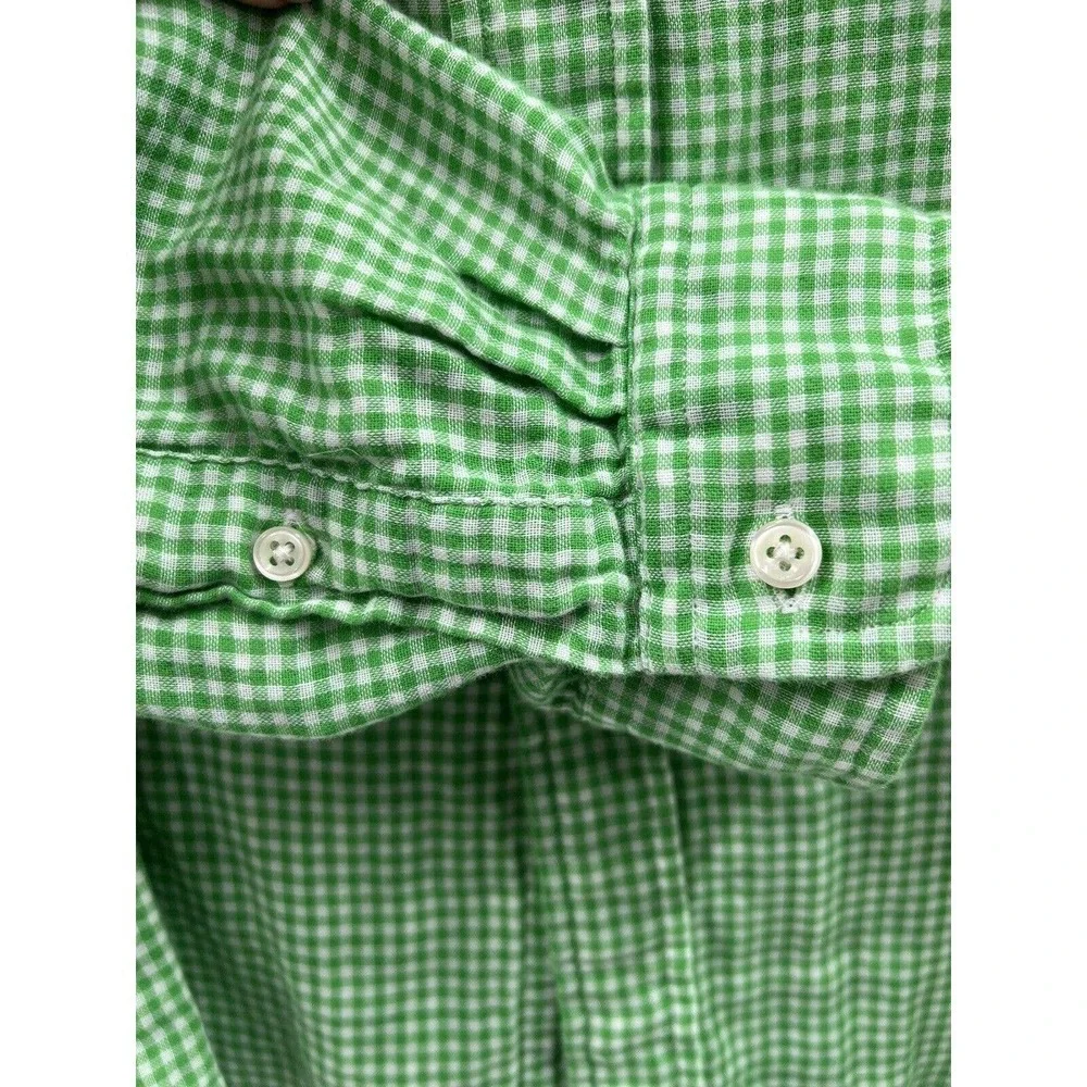 Polo Ralph Lauren Men’s L/S Lined Cotton Green & White Button Front Short XL
